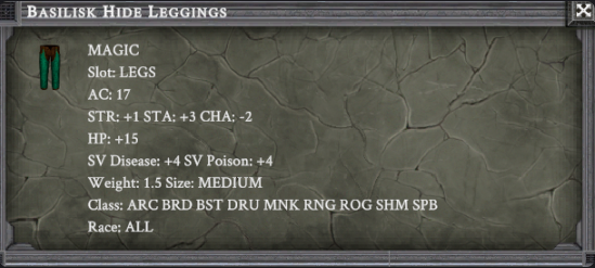 BASILISK HIDE LEGGINGS item card